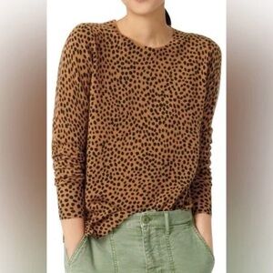 J.Crew Everyday Cashmere Crewneck Sweater in Leopard Dot Print Small